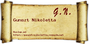 Gunszt Nikoletta névjegykártya