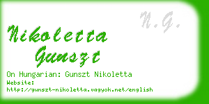 nikoletta gunszt business card